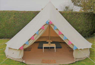 Luxury bell tents for hire Cotswolds - The Silver Bell Tent